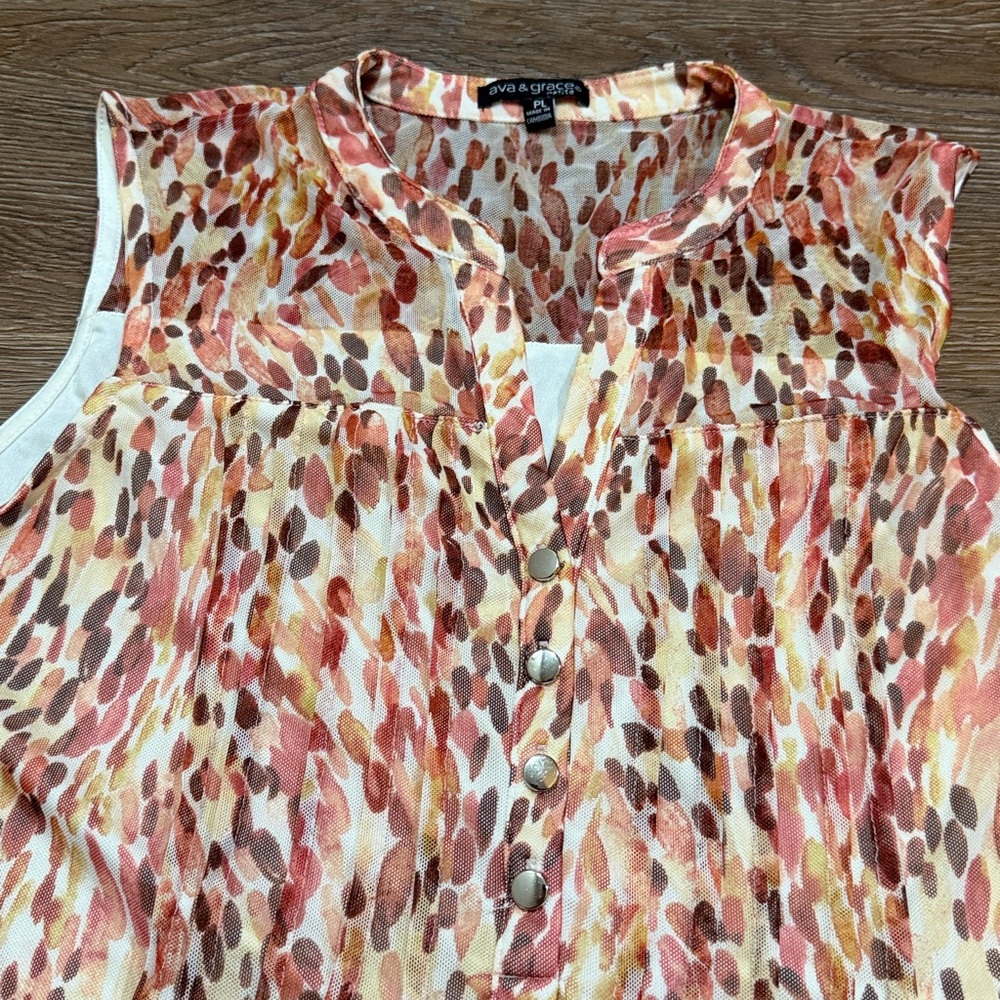 Ava & Grace Multicolor Sleeveless Blouse - Picture 5 of 8